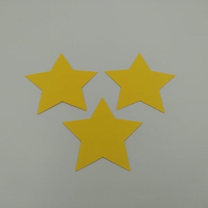 Star Die Cuts, 25 stuks, gele sterren, sterrenthema, ruimtethema, Star Party Decor, Space Party Decor, Card Making Supplies, Star Cut Outs