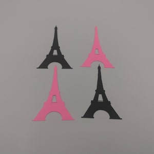 Tagli fustellati della Torre Eiffel, 25 pezzi, Festa a tema Parigi, Arredamento Parigi, Nero e rosa, Forniture per la creazione di cartoline, Scrapbooking, Ritagli della Torre Eiffel