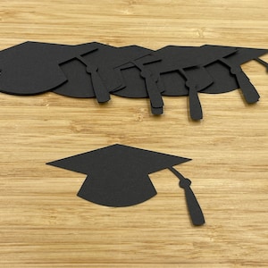 Graduation Cap Die Cuts, 25 Pieces, Graduation Cap Cut Outs, Graduation Party Decorations, Graduation Party, DIY, Decorations, Black Decor