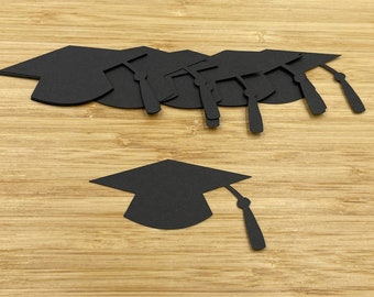 Graduation Cap Die Cuts, 25 Pieces, Graduation Cap Cut Outs, Graduation Party Decorations, Graduation Party, DIY, Decorations, Black Decor