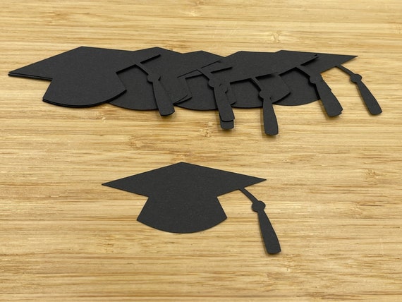 Graduation Cap Die Cuts, 25 Pieces, Graduation Cap Cut Outs, Graduation Party Decorations, Graduation Party, DIY, Decorations, Black Decor