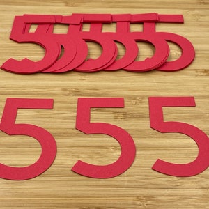 Nummer 5 stansvormen, 25 stuks, nummer 5 uitsparingen, nummer stansvormen, nummer stansvormen, nummer feestdecoratie, prikbordnummers, kaarten maken