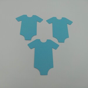 Troqueles Onsie, 25 piezas, Decoración para baby shower de niño, Tarjetas de consejos, Mono azul, Suministros para hacer tarjetas, Decoración de revelación de género, Azul, Bebé