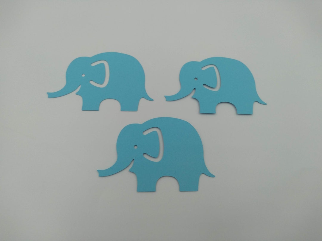 Elephant Die Cuts, 25 Count, Blue Elephants, Ekephant Cut Outs