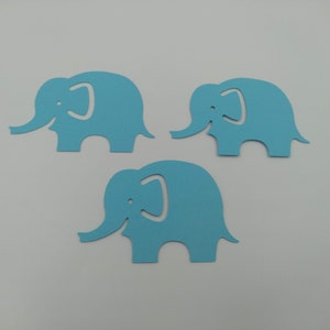 Cortes de elefante, contagem de 25, elefantes azuis, recortes de Ekephant, enfeites, materiais para fazer cartões, álbum de recortes, azul, cortes de moldes azuis