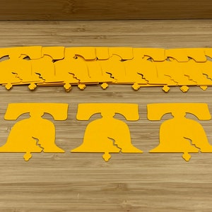 Liberty Bell Die Cuts, 25 stuks, Gouden Liberty Bell Die Cuts, Liberty Bell Cut Outs, Gold Liberty Bell Cut Outs, Independence Day Decor