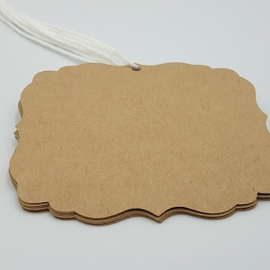 Fancy Tags, 50 Tags, String Included, Kraft Tags, Tags, Wedding Favor Tags, Wedding Tags, Brown Wedding, Rustic Wedding Tags, Brown, Kraft