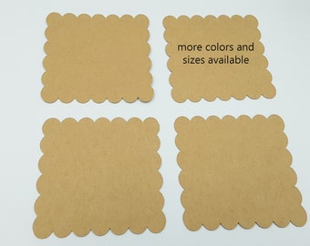 Fustelle quadrate a forma di smerlo, 25 pezzi, fustelle, fustelle quadrate, fustelle a forma di smerlo, fustelle Kraft, biglietti di auguri, fai da te, Kraft, creazione di biglietti