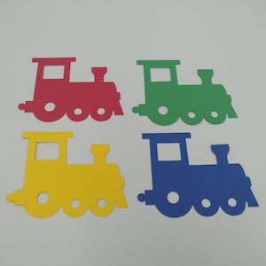 Train Die Cuts, Set of 24, Die Cuts, Train Party Decor, Train Decor, Card Making Supplies, Train Cut Outs, Cut Outs, Supplies, Scrapbooking