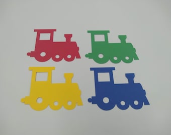Train Die Cuts, Set of 24, Die Cuts, Train Party Decor, Train Decor, Card Making Supplies, Train Cut Outs, Cut Outs, Supplies, Scrapbooking