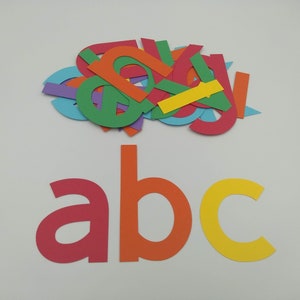 Letter Die Cuts, 26 Count, minúsculas, Letter Cut Outs, Card Making Supplies, Rainbow Colors, DIY, Alphabet Die Cuts, Bulletin Board