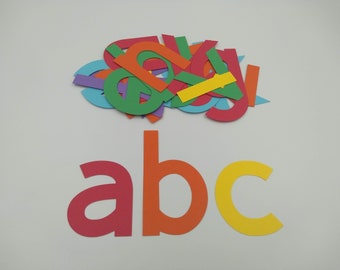 Letter Die Cuts, 26 Count, Lowercase Letters, Letter Cut Outs, Card Making Supplies, Rainbow Colors, DIY, Alphabet Die Cuts, Bulletin Board