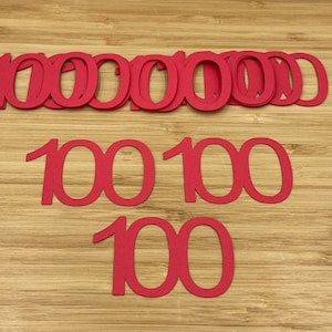 Nummer 100 Die Cuts, 25 stuks, Nummer 100 Uitsnijdingen, Nummer Uitsnijdingen, 100e Verjaardag Decor, Kaart Maken Benodigdheden, DIY Cupcake Toppers, DIY