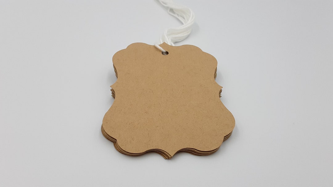 Fancy Tags, 50 Tags, String Included, Blank Tags, Kraft Tags, Fancy ...