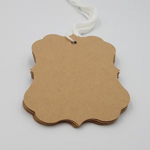 Fancy Tags, 50 Tags, String Included, Blank Tags, Kraft Tags, Fancy Kraft Tags, Brown Tags, Tags, Brown, Kraft, Favor Tags, Party Favor Tags