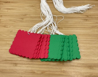 Christmas Tags, 50 Pieces, Blank Christmas Tags, Red Christmas Tags, Green Christmas Tags, Gift Tags, Christmas Gift Tags, Tags, Blank Tags