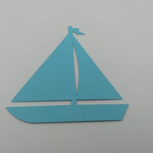 Sail Boat Die Cuts, 25 Tellen, Blue Sail Boten, Card Making Supplies, Scrapbooking, sail boat thema, sail boat party Decor, zeilboot cut out