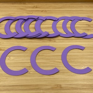 Recortes de letra C, 25 peças, recortes de letra C, recortes de letras, recortes de letras, letras de quadro de avisos, decoração de aniversário do alfabeto, letras