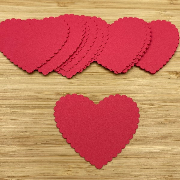 Scallop heart Die Cuts, 25 Pieces, Scallop Heart Cut Outs, Valentines Day Decorations, Valentines Day Decor, Card Making Supplies, Hearts