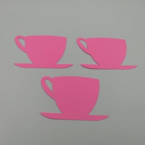 Découpes de tasse à thé, 25 pièces, Découpes de tasse à thé, Décoration de tea party, Fournitures pour fabrication de cartes, Scrapbooking, Tasses à thé roses, Tasses roses, Découpes de tasse