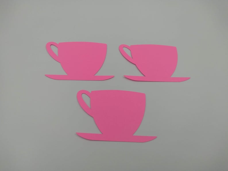 Tea Cup Die Cuts 25 Pieces Tea Cup Cut Outs Tea Party Etsy