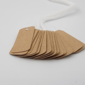Gioielli Tag, 100 Pezzo, Stringa Incluso, Mini Gioielli Tag, Cartellini dei Prezzi, Mini Etichette, Tag Kraft, Mini Kraft Tag, Piccoli Tag, Tag, Kraft