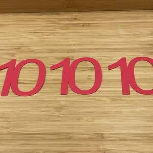 Zahl-10-Stanzformen, 25 Stück, Zahl-10-Ausschnitte, Zahlen-Stanzformen, Zahlenausschnitte, 10. Geburtstagsdekoration, Geburtstagsdekorationen, DIY-Topper