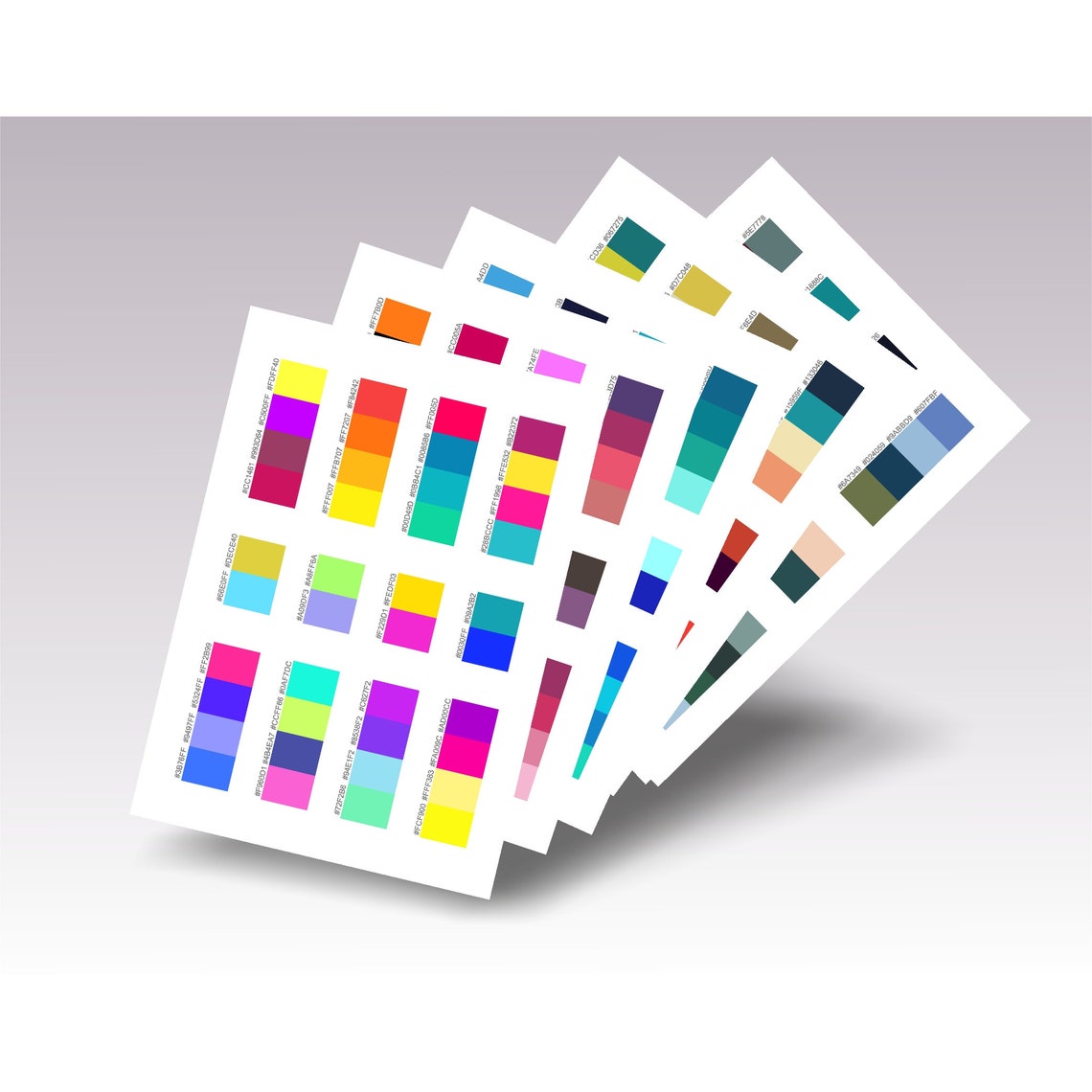 120 Color Schemes for Coloring Books Printable Color Etsy