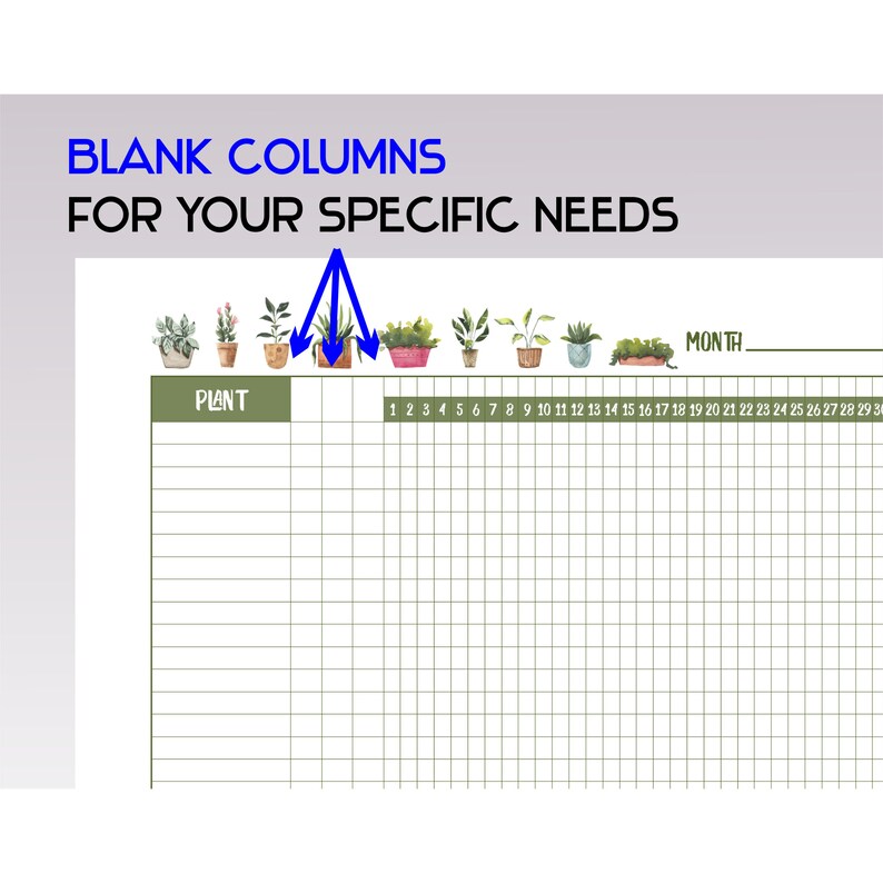 House Plant Care Planner Editable PDF Plant Watering Schedule Etsy