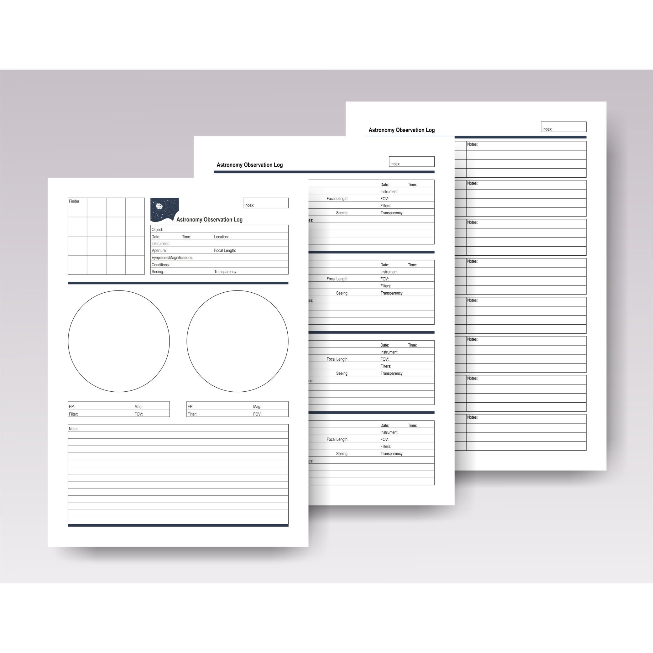 An Observation Log Of My Fiance Astronomy Observation Log Sheet PDF Form Astronomical Logbook | Etsy