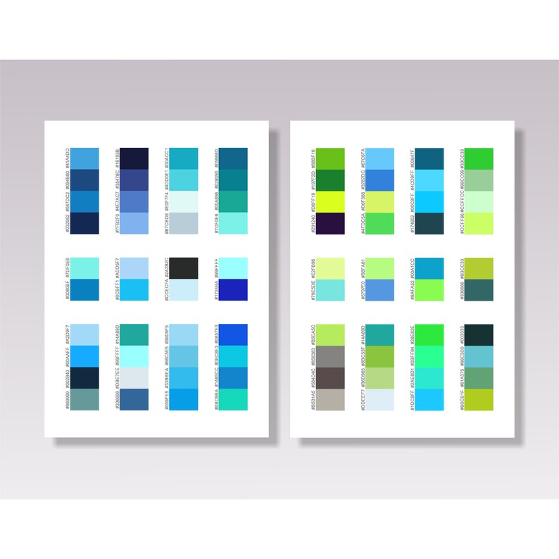 120 Color Schemes for Adult Coloring Books Printable Color | Etsy