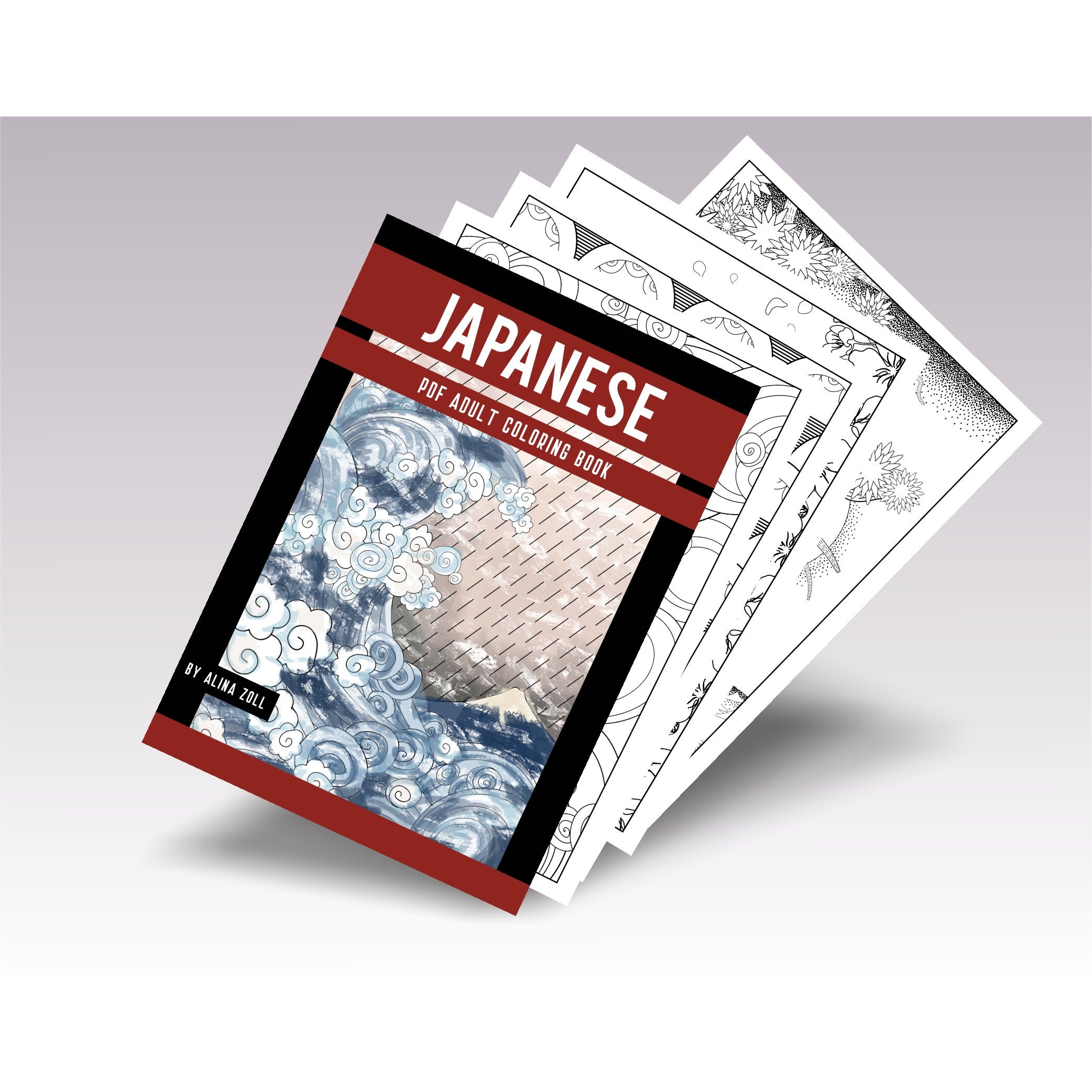 Download Japanese Coloring Book Pdf Adult Coloring Books Japan Etsy
