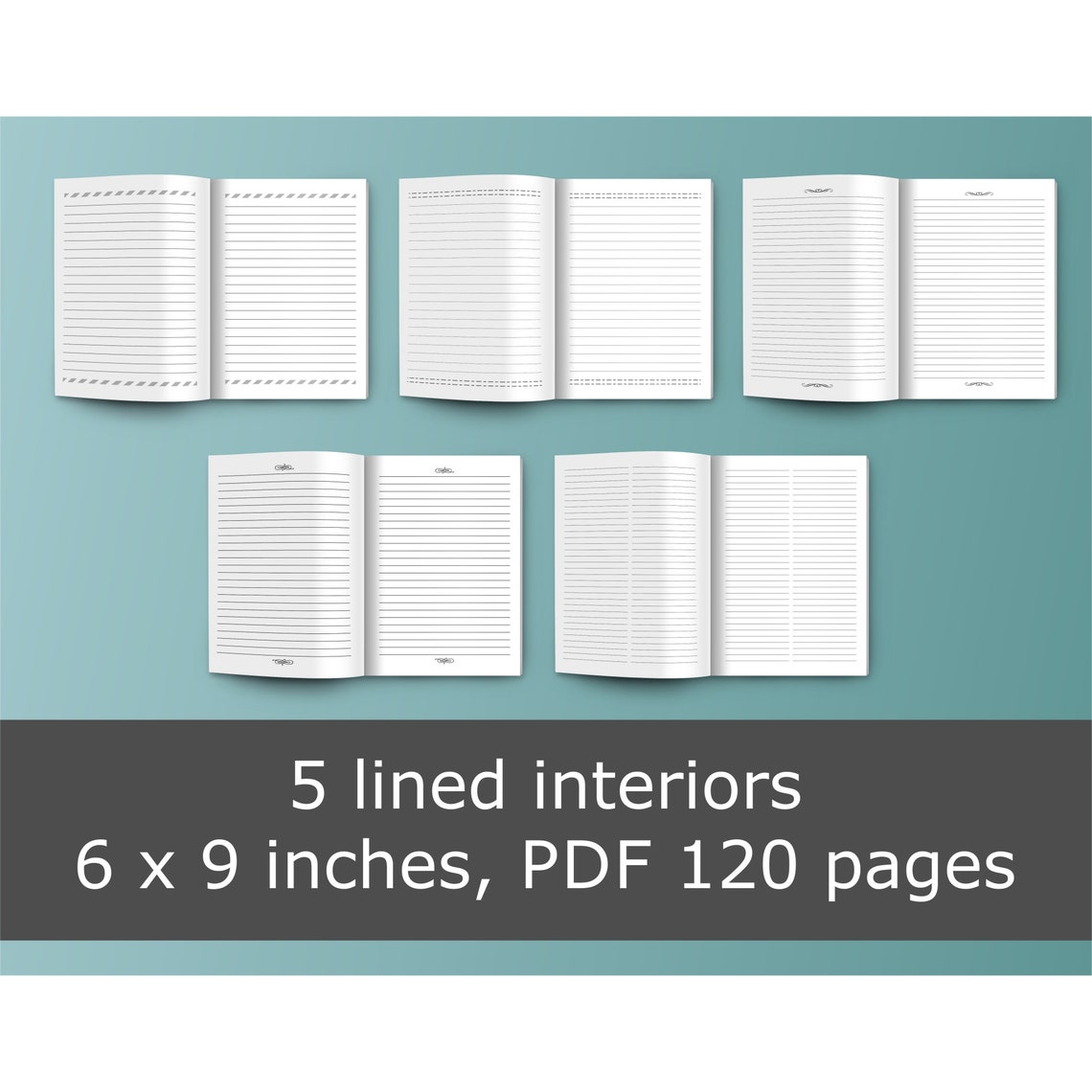 KDP Template Lined Notebook Journal Diary Page 6x9 KDPready Etsy