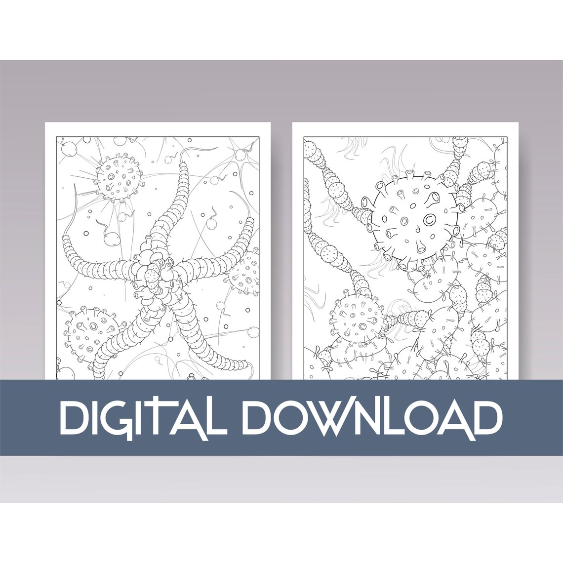 Download Funny Virus Adult Coloring Book PDF Stay at Home Quarantine | Etsy