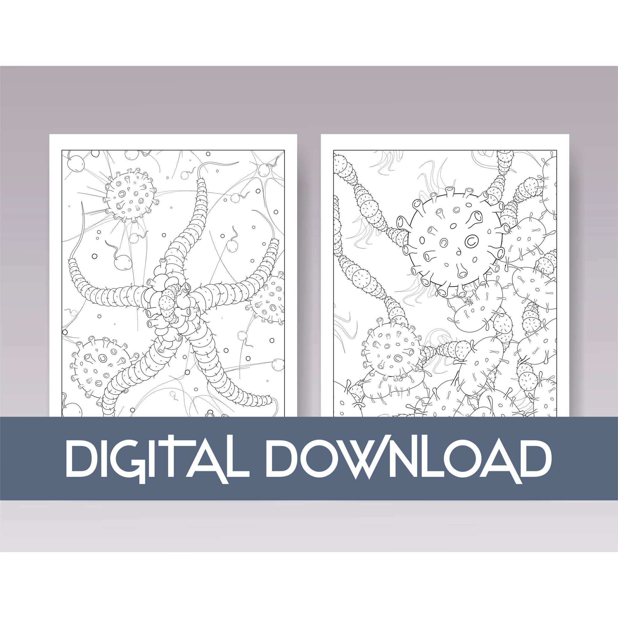 Download Funny Virus Adult Coloring Book PDF Stay at Home Quarantine | Etsy