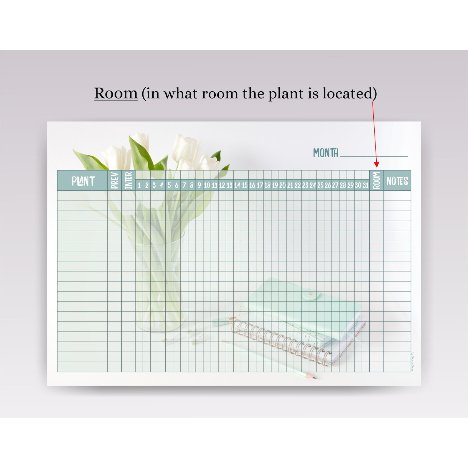 Plant Watering Schedule Template Printable Plant Watering | Etsy