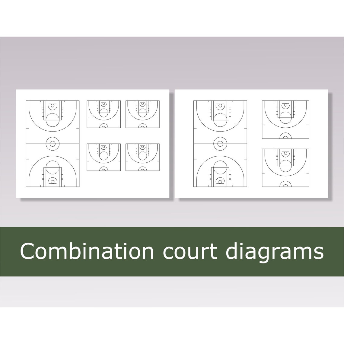 Blank Basketball Court Diagram Template Printable Basketball Etsy