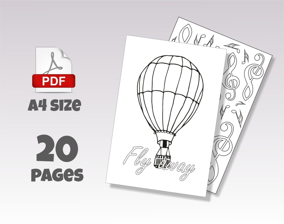 Digital Coloring Book Pdf Printable Coloring Pages DOWNLOAD Etsy