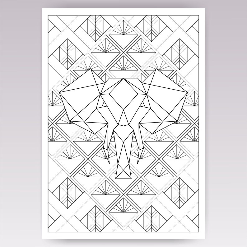 Download Adult Coloring Book PDF Geometric Adult Coloring Pages | Etsy