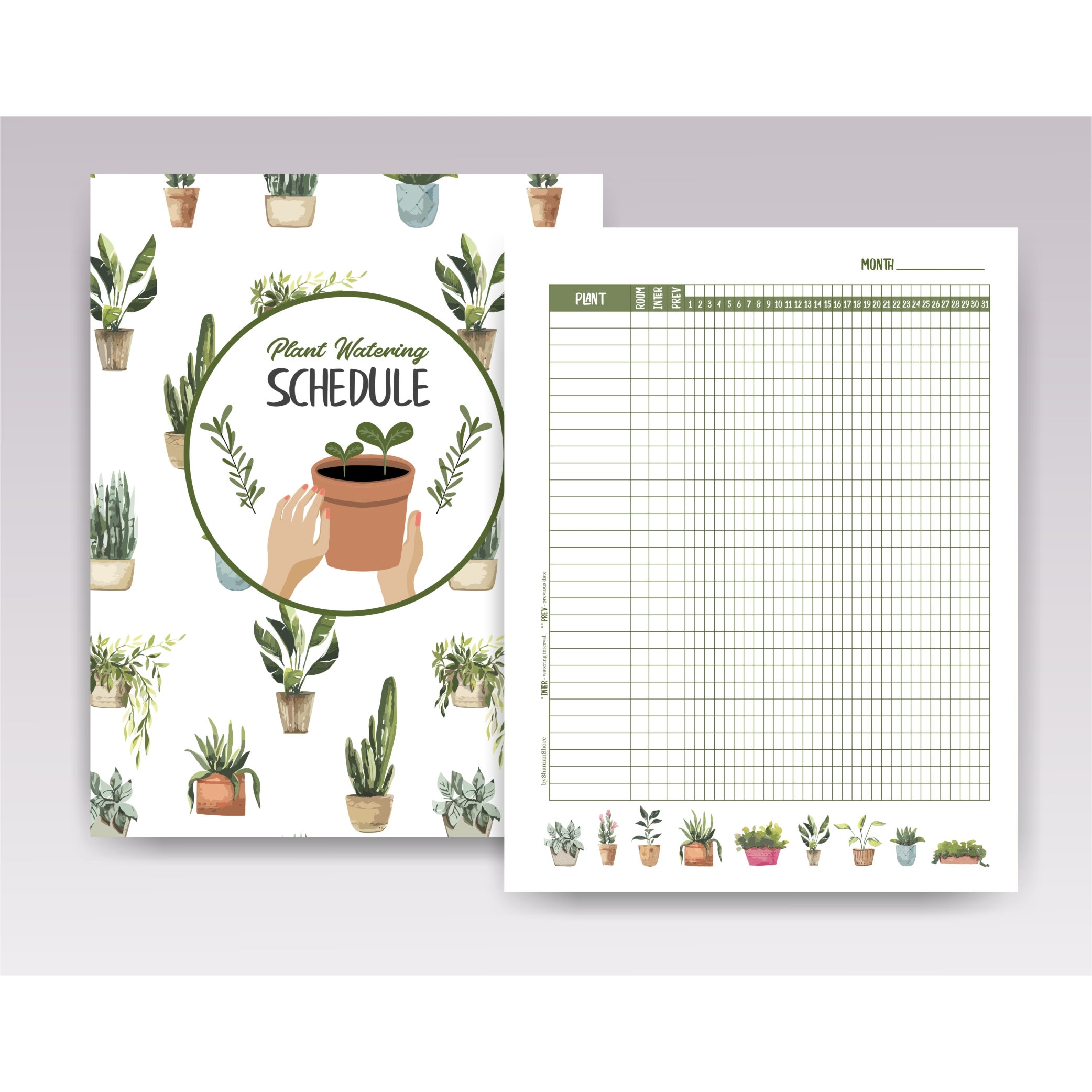 Plant Watering Schedule Template Printable Plant Watering | Etsy