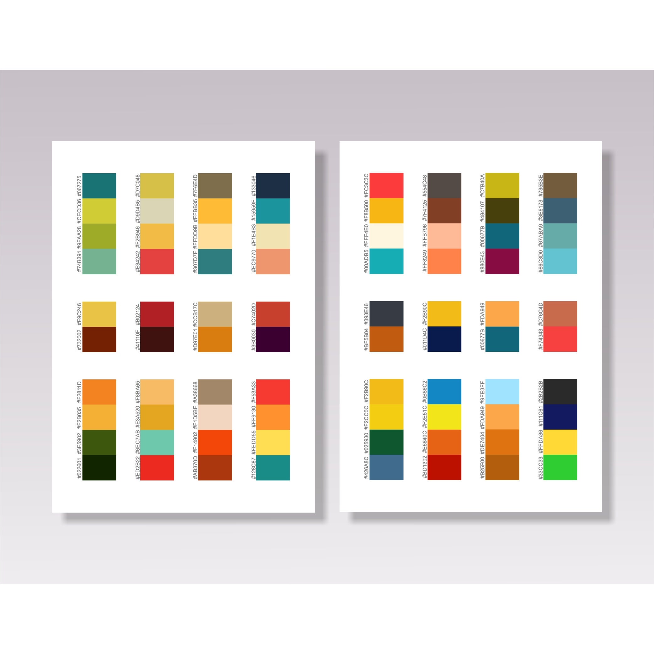 120 Color Schemes for Coloring Books Printable Color Etsy