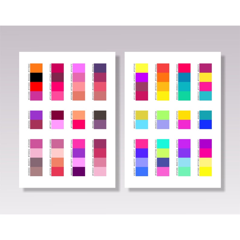 120 Color Schemes for Adult Coloring Books Printable Color Etsy