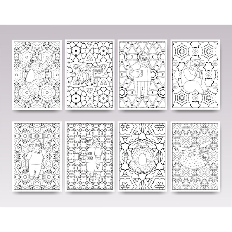 Download Sloth Coloring Book for Adults PDF Printable Quarantine ...