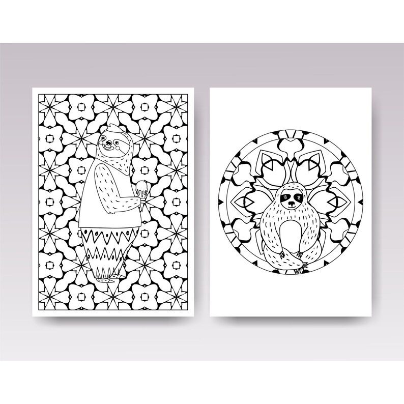 Download Sloth Coloring Book for Adults PDF Printable Quarantine ...