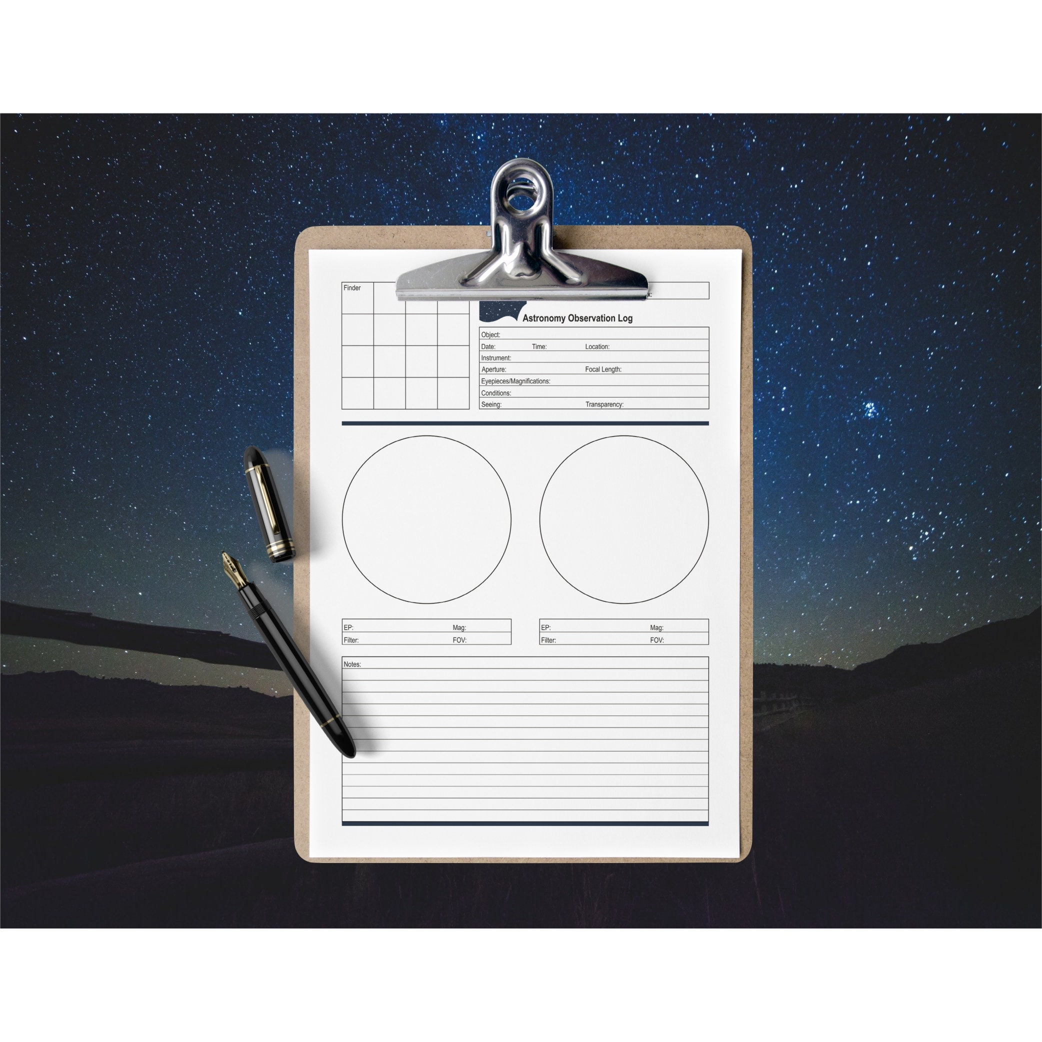 An Observation Log Of My Fiance Astronomy Observation Log Sheet PDF Form Astronomical Logbook | Etsy