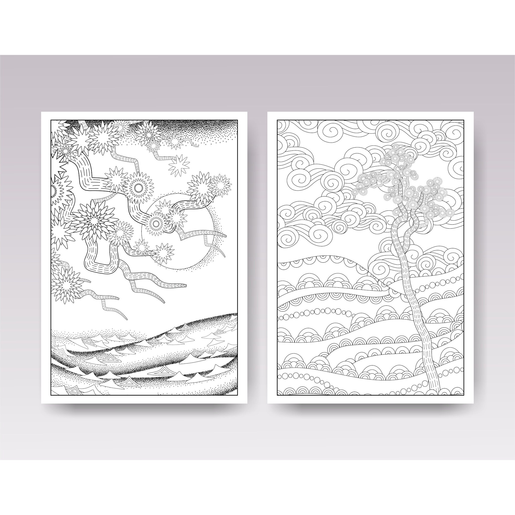 Japanese Coloring Book PDF Adult Coloring Books Japan | Etsy