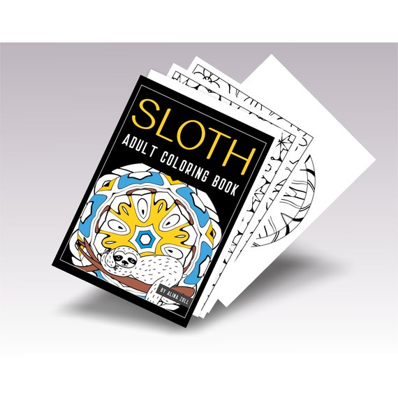 Download Sloth Coloring Book For Adults Pdf Printable Quarantine Stay Etsy