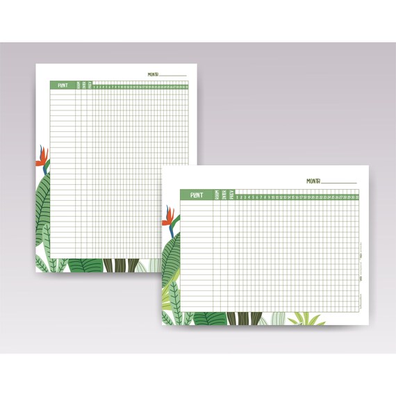 Plant Watering Chart