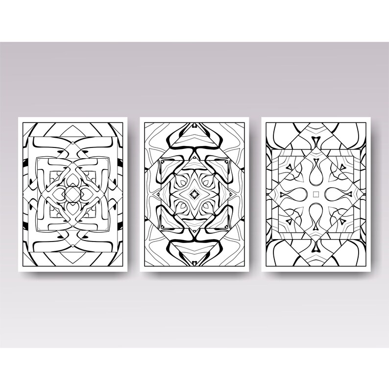 Download Abstract Adult Coloring Book Download PDF Coloring Pages for | Etsy