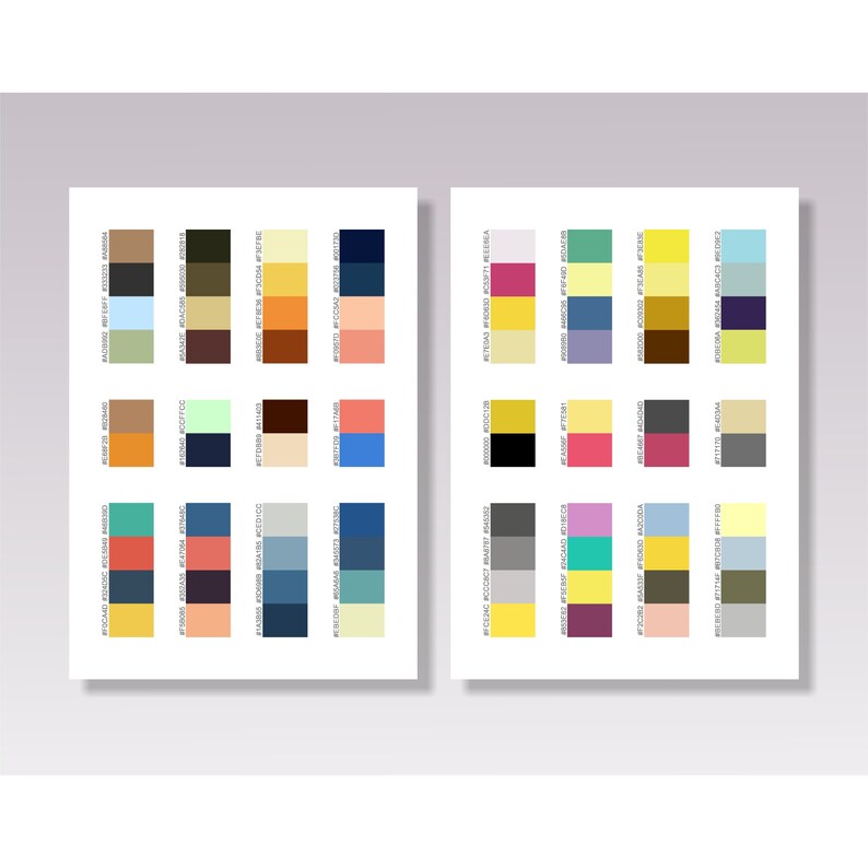 120 Color Schemes for Adult Coloring Books Printable Color | Etsy